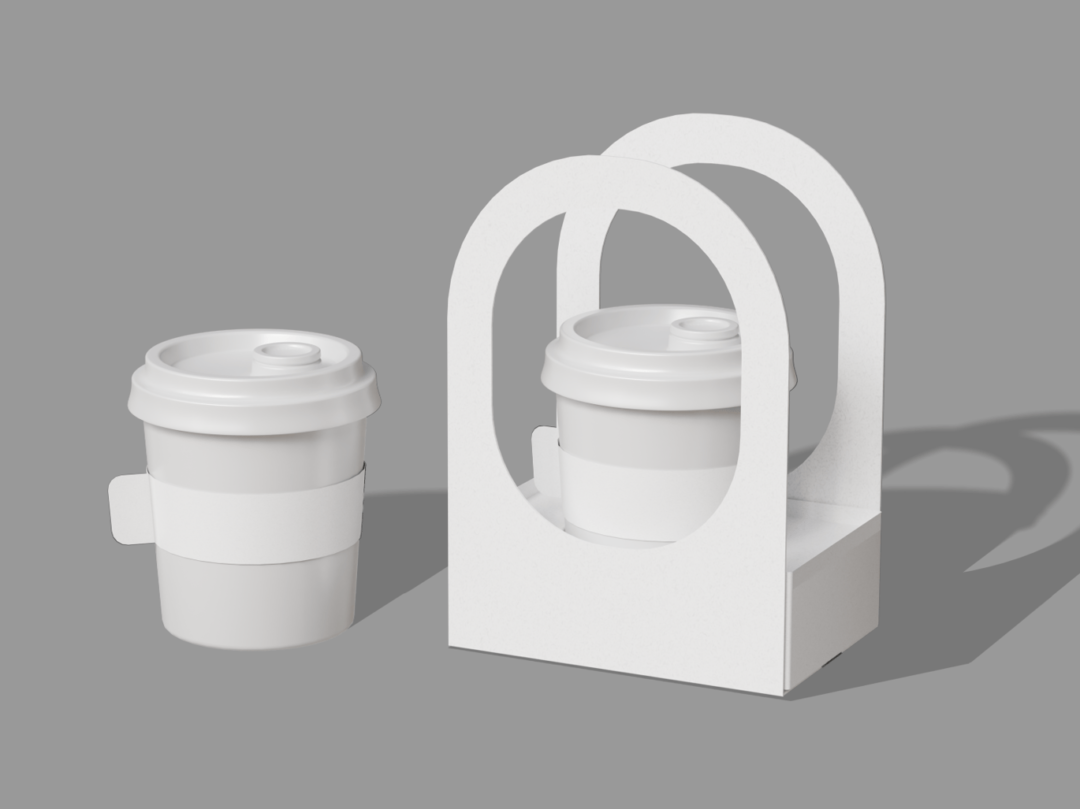 时尚咖啡奶茶外卖纸杯打包盒设计展示效果图PS贴图样机模板 Coffee Cup Holder Mockup 样机素材 第2张