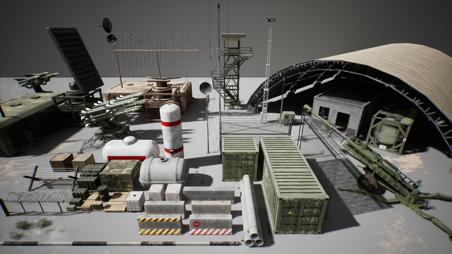 未来科幻外星球太空军事基地场景3D模型UE设计素材 Unreal Engine – Military Base – Premium 样机素材 第1张