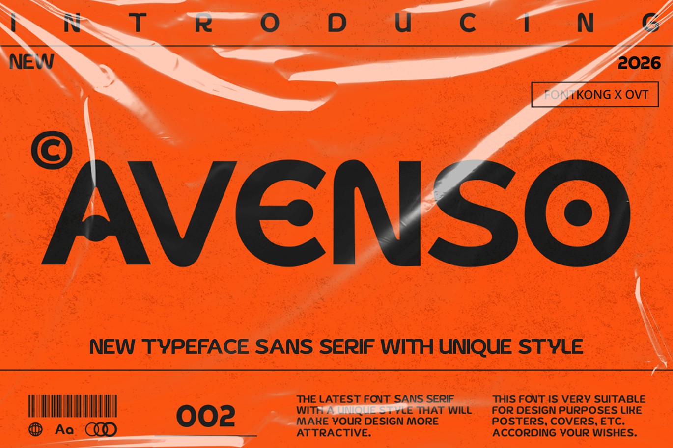 现代优雅品牌海报包装徽标设计无衬线英文字体安装包 Avenso – New Sans Serif Typeface with Unique Style 设计素材 第1张