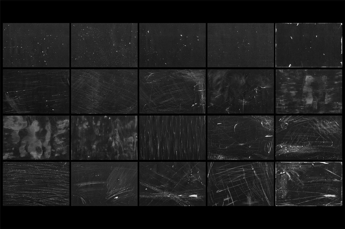 复古灰尘颗粒磨损划痕噪点黑色背景肌理纹理图片设计套装 20 Grunge Paper Overlay Ripped Texture Pack 图片素材 第5张