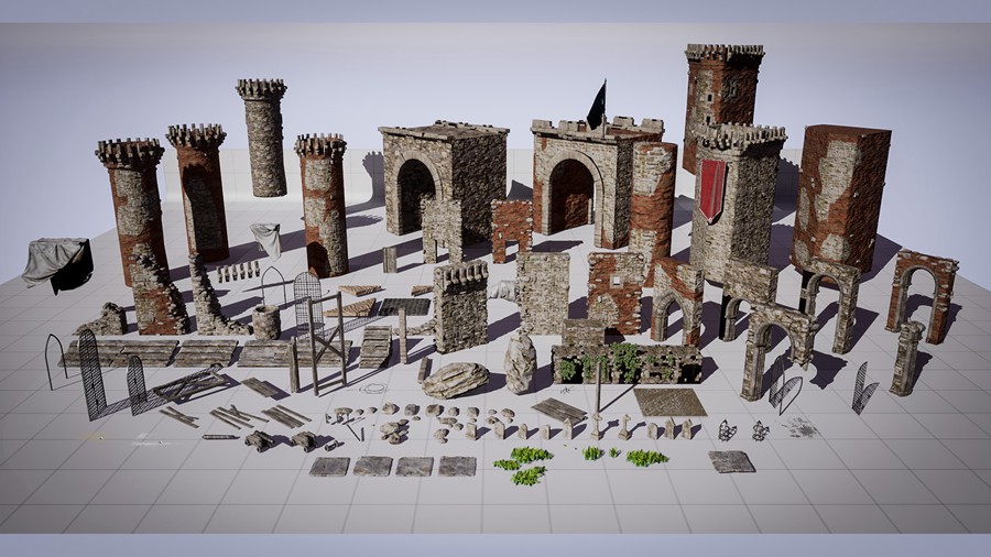 UE模型 奇幻中世纪欧洲城堡建筑3D模型设计素材 Unreal Engine – Fantasy Medieval Castle Kit 样机素材 第7张