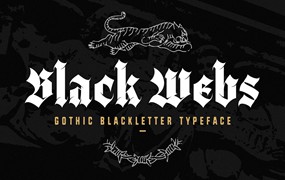 哥特式品牌海报包装徽标设计装饰英文字体安装包 Black Webs – Gothic Blackletter Typeface