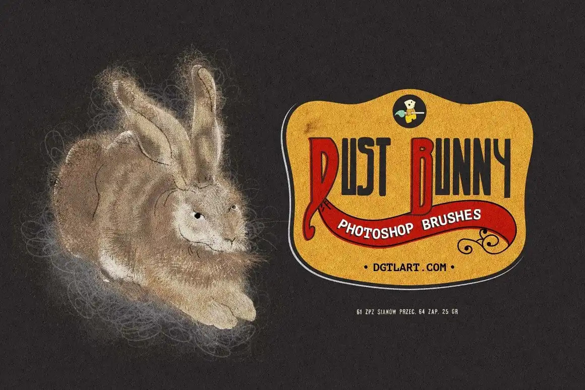 30款动物皮毛绒毛毛屑绘画效果PS笔刷画笔设计素材 Dust Bunny | 30 Photoshop Brushes , 第2张