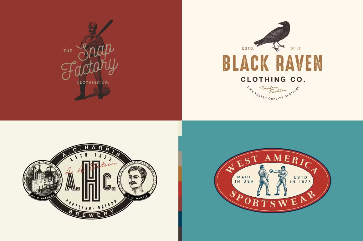 32 Vintage Logo Templates (Vol. 3) 32个复古AI矢量LOGO插图 , 第2张