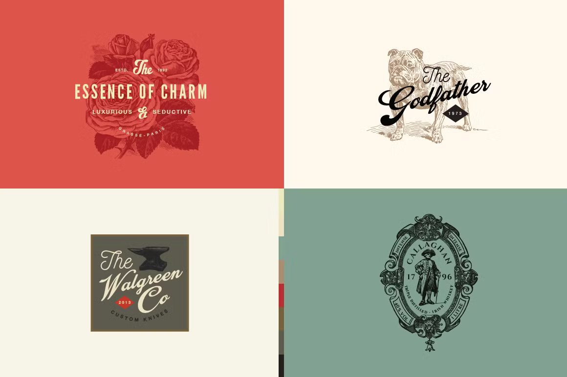 32 Vintage Logo Templates (Vol. 3) 32个复古AI矢量LOGO插图 , 第3张