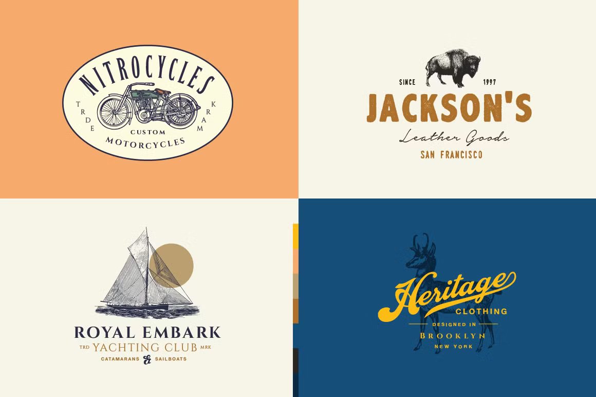 32 Vintage Logo Templates (Vol. 3) 32个复古AI矢量LOGO插图 , 第5张