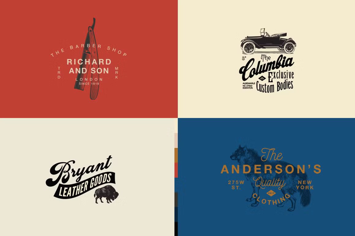 32 Vintage Logo Templates (Vol. 3) 32个复古AI矢量LOGO插图 , 第6张