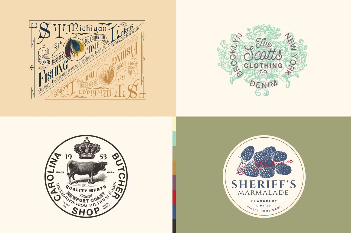 32 Vintage Logo Templates (Vol. 3) 32个复古AI矢量LOGO插图 , 第8张