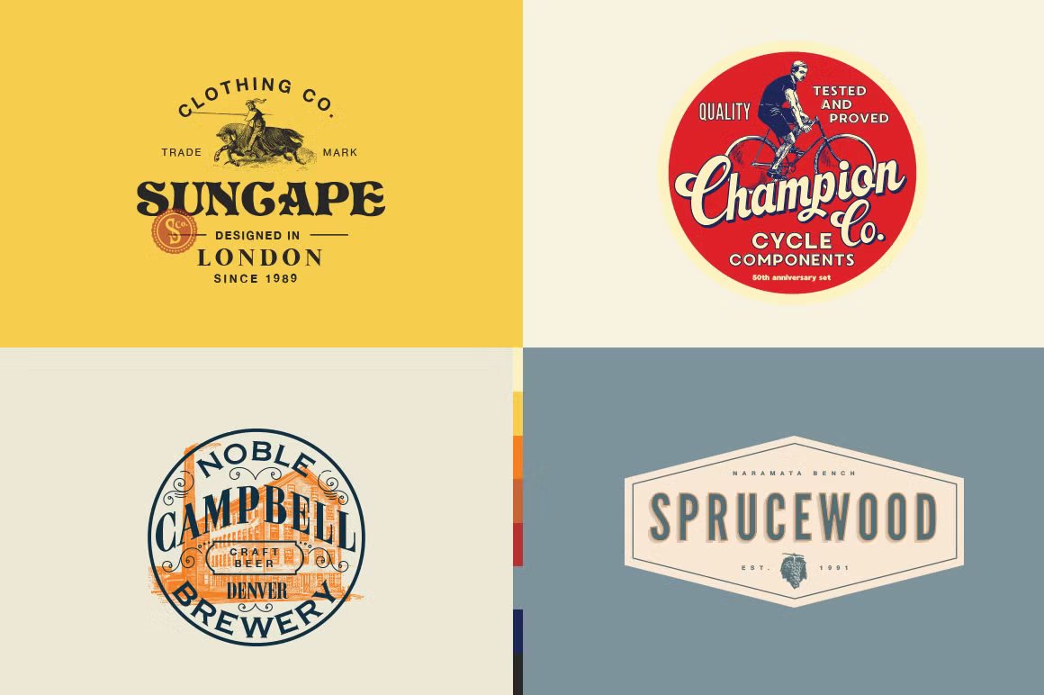 32 Vintage Logo Templates (Vol. 3) 32个复古AI矢量LOGO插图 , 第9张