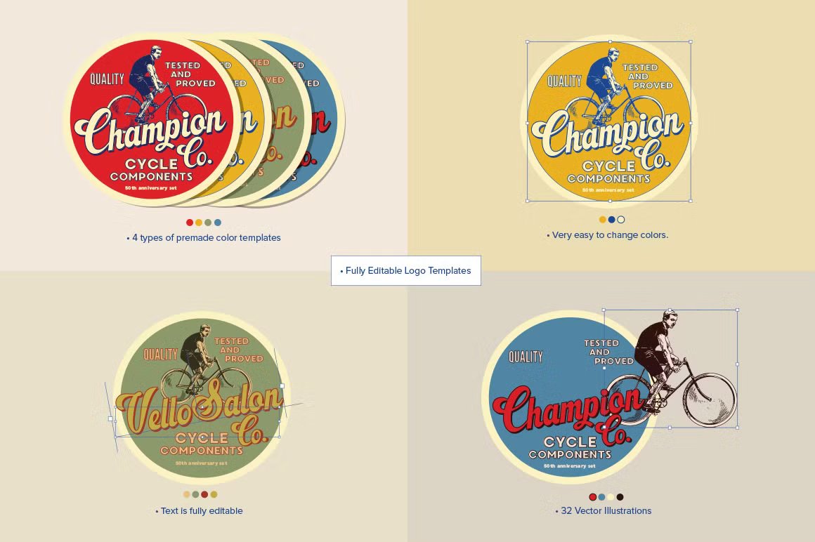 32 Vintage Logo Templates (Vol. 3) 32个复古AI矢量LOGO插图 , 第10张