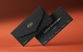 时尚逼真Vi品牌Logo设计办公文具信封展示PS贴图样机模板素材 Stationery Letter Envelope Psd Mockup Set