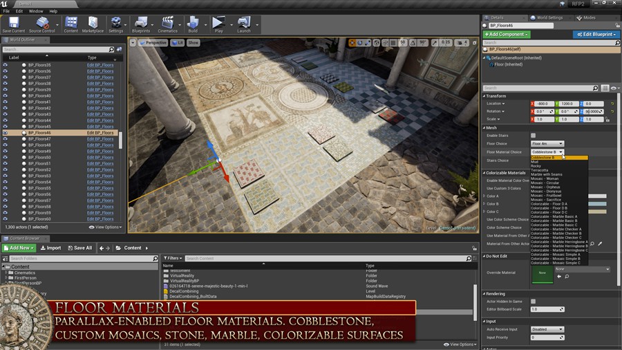 UE模型 古典罗马建筑室内环境3D模型素材 Unreal Engine Rome Fantasy Pack II 样机素材 第14张