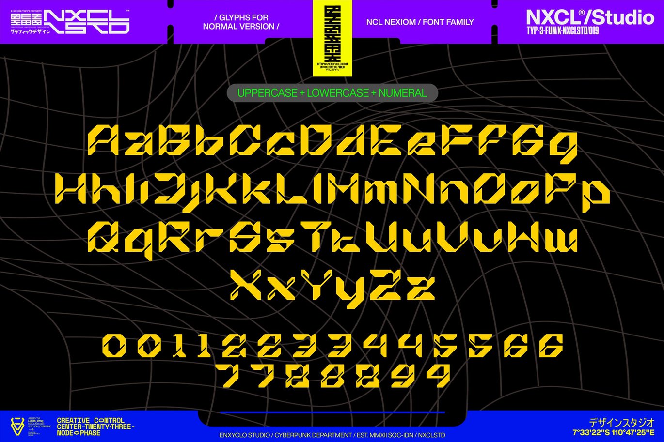 未来科幻赛博朋克海报徽标游戏设计y2k装饰英文字体安装包 Nexiom Font Family – Y2k Cyberpunk Mecha Font 设计素材 第4张