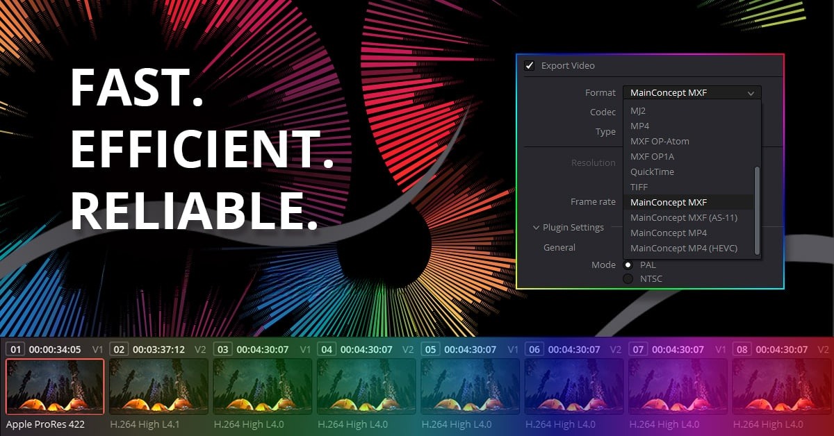 达芬奇插件：视频渲染编解码器输出插件 MainConcept Codec Plugin for DaVinci Resolve v1.6 CE Win , 第1张