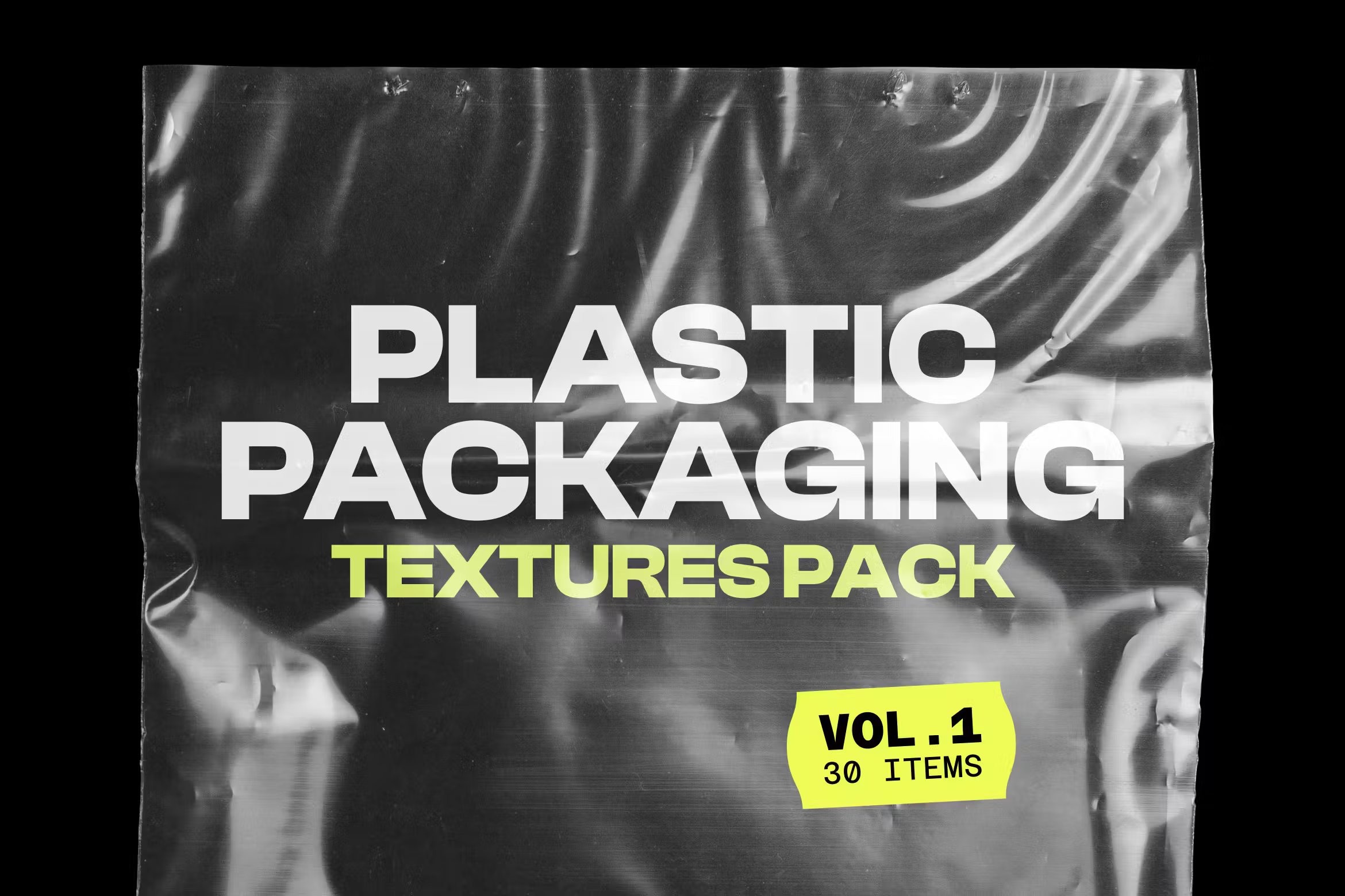 30款潮流复古透明褶皱塑料薄膜保鲜膜包装纹理PNG免抠图形 Plastic Packaging Vol.1 - 30 Textures Pack 图片素材 第1张