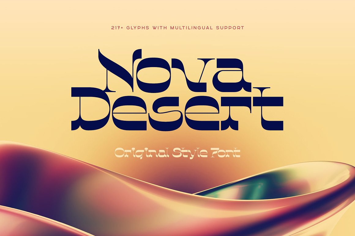 时尚优雅杂志海报徽标设计衬线英文字体安装包 Nova Desert — Original Style font 设计素材 第1张