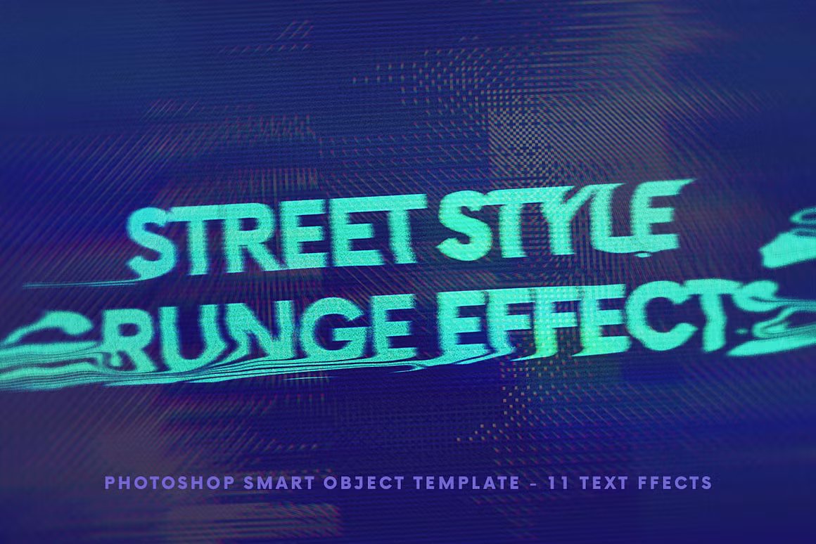 街头风格垃圾粗糙扭曲变形文字效果Photoshop模板 Street Style Grunge Text Effects 插件预设 第1张