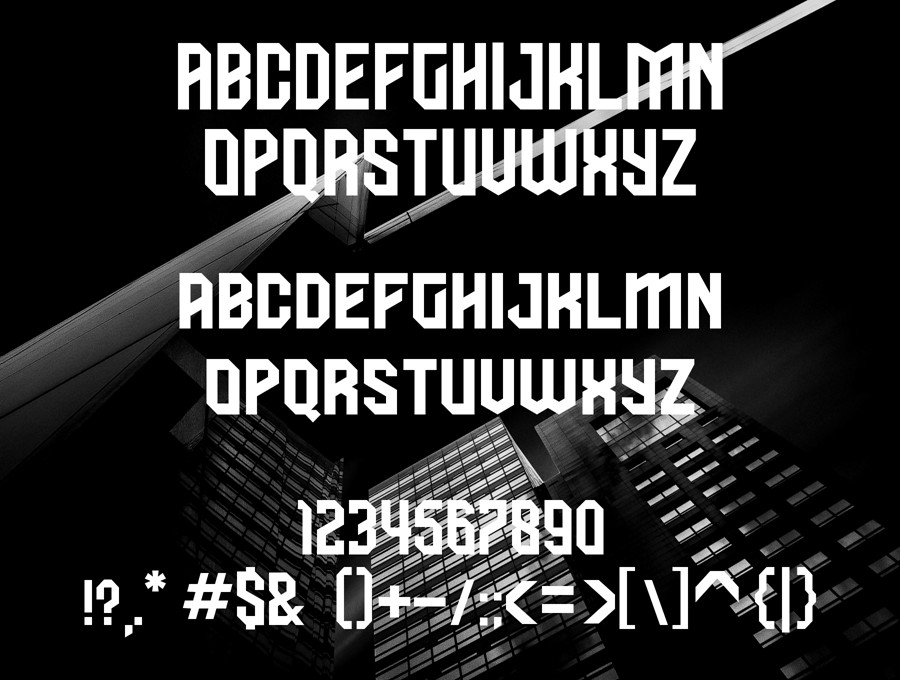 现代几何风斜角杂志海报标题Logo徽标设计PSAI无衬线英文字体安装包 Boston – Dispaly Typeface 设计素材 第2张