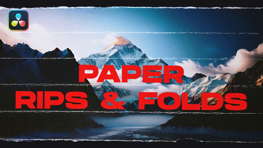 达芬奇模板：15种复古纸张撕开折叠转场过渡Paper Rips & Folds Transitions | DaVinci Resolve 影视音频 第1张