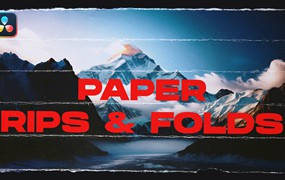 达芬奇模板：15种复古纸张撕开折叠转场过渡Paper Rips & Folds Transitions | DaVinci Resolve