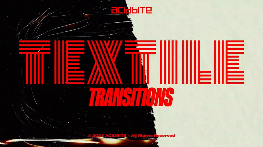 Acidbite - Textile Transitions 41个高质量复古纺织布料纹理磨损做旧划痕纸张边框MOV动画视频转场过渡插件模板叠加素材套装+音效 影视音频 第4张