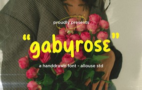 复古时尚怀旧品牌杂志婚礼徽标设计手写英文字体安装包 Gabyrose font