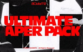 Acidbite Ultimate Paper Pack 200个复古拼贴纸张撕纸拼贴磁带墨迹视频转场背景纹理元素叠加MOV视频素材