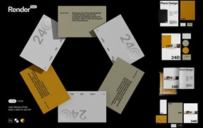 6款时尚品牌VI设计展示名片画册信纸信封PS贴图样机模板素材 Brand Identity Mockup Set