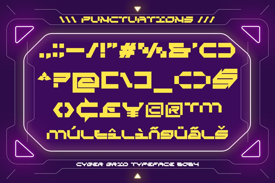 现代未来派品牌徽标网站游戏设计装饰英文字体安装包 Cyber Grid Cyber Crypto Font , 第6张