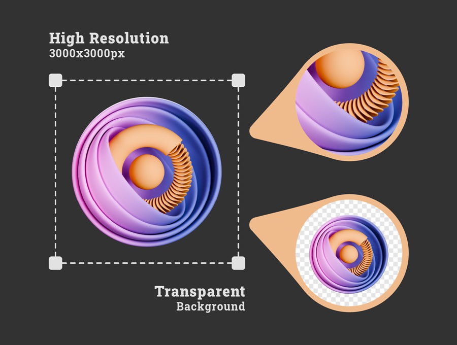 15款抽象3D立体几何图形插图图标Icons设计blender/png格式素材 Abstract Shapes 3d Illustration Pack 图标素材 第2张