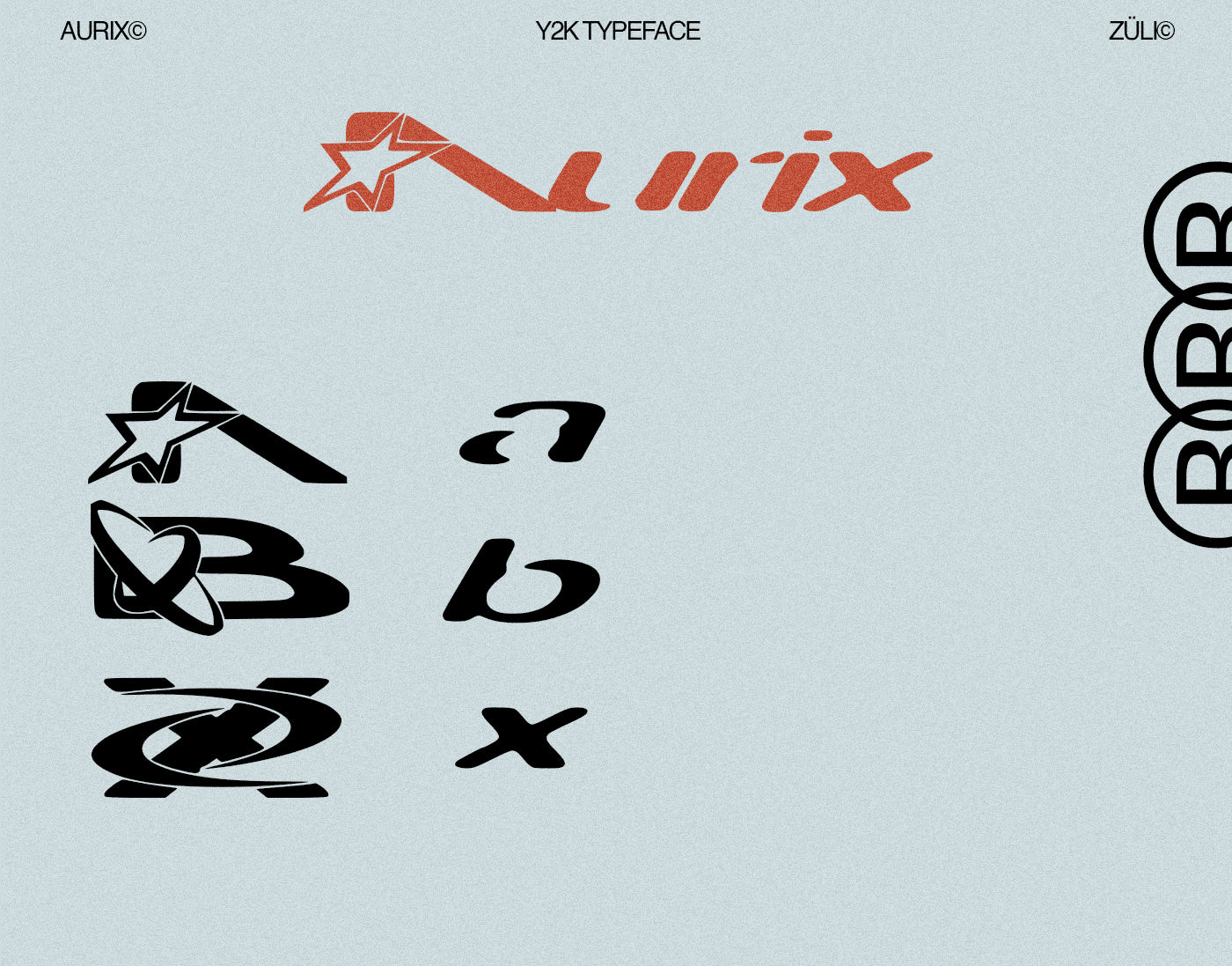 英文字体：复古Y2K艺术科技未来抽象英文标题排版手写装饰性字体 Aürix – Y2k Typeface , 第3张