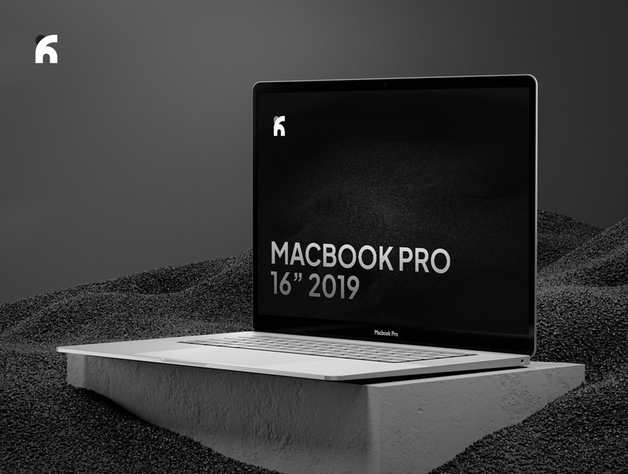 暗黑混凝土背景苹果MacBook Pro 16寸笔记本电脑贴图样机PSD模板素材 Pasiere – Macbook Pro Sand Mockups , 第4张