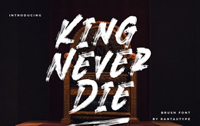 KingNeverDie 潮流英文手刷字体