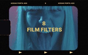 PR预设 8组复古电影美学8mm胶片边框模拟滤镜视频特效素材 Super 8mm Film Filters