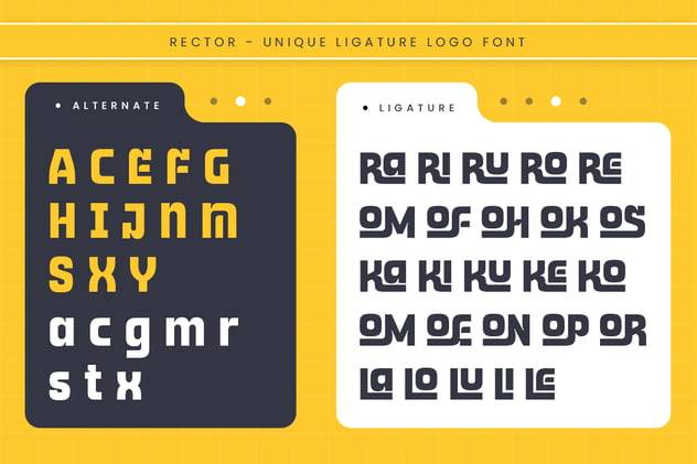 未来时尚科技品牌游戏徽标设计无衬线英文字体安装包 Rector – Unique Ligature Sci-fi Futuristic Font , 第10张