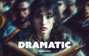 动感模糊视觉冲击电影照片效果PS特效滤镜样机 Dramatic Cinematic Photo Effect