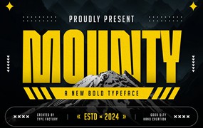 时尚品牌海报徽标设计无衬线英文字体安装包 Mounty – New Bold Typeface