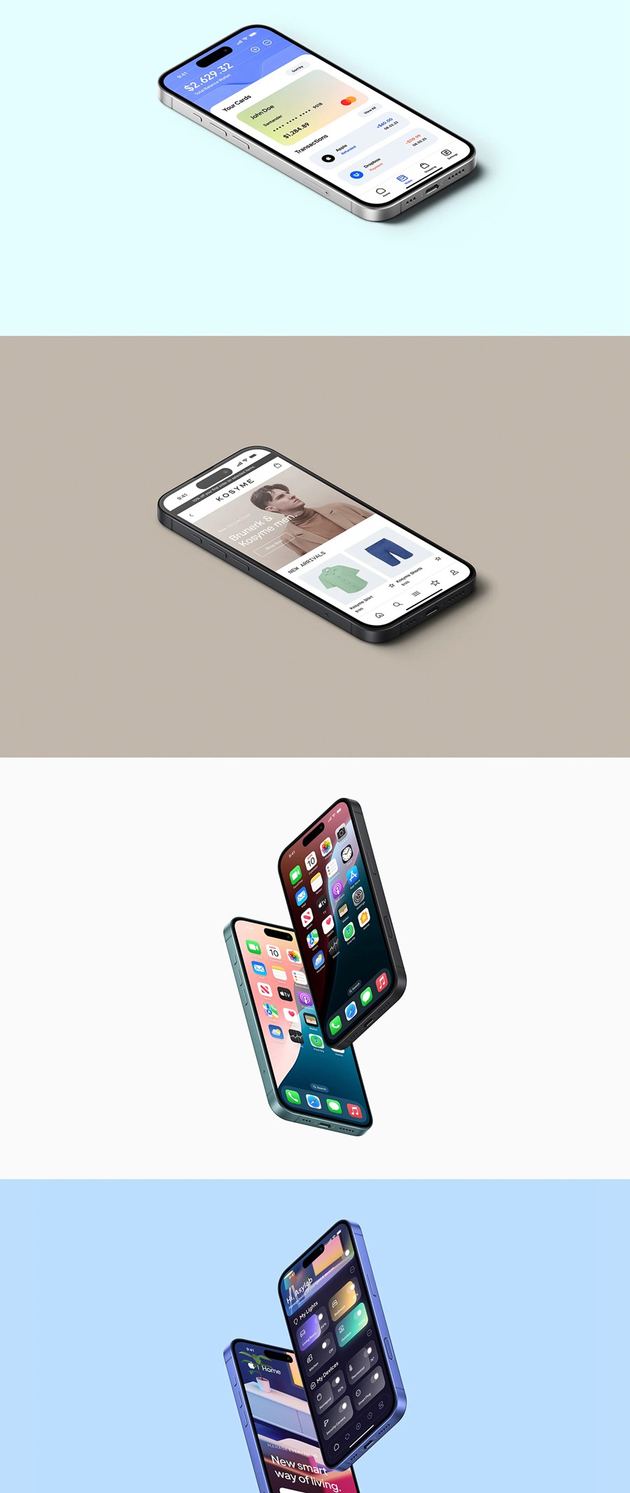 24款苹果iPhone 16手机UI界面设计展示效果图PS贴图样机模板素材 iPhone 16 – 24 Mockups Scenes , 第17张