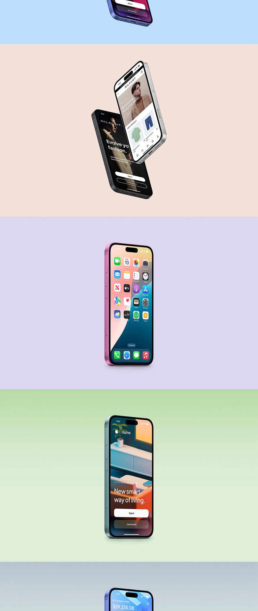 24款苹果iPhone 16手机UI界面设计展示效果图PS贴图样机模板素材 iPhone 16 – 24 Mockups Scenes , 第18张