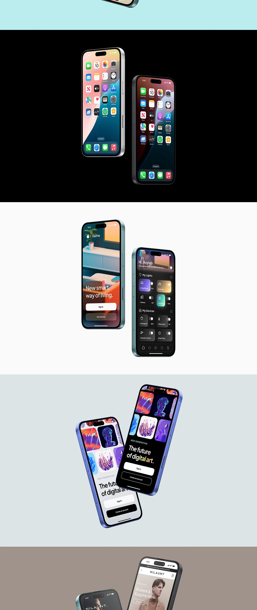 24款苹果iPhone 16手机UI界面设计展示效果图PS贴图样机模板素材 iPhone 16 – 24 Mockups Scenes , 第20张