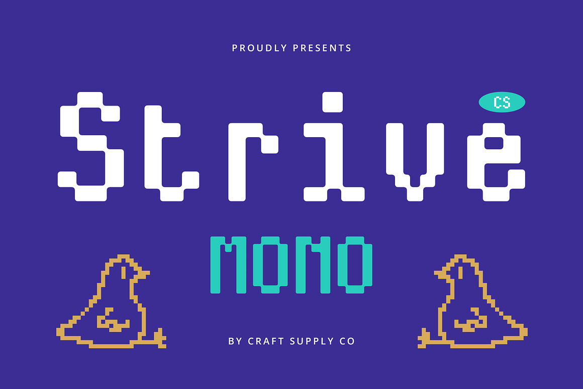 时尚怀旧品牌海报游戏设计装饰英文字体安装包 Strive Mono – Monospaced Font , 第1张