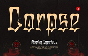 时尚街头音乐海报品牌徽标设计装饰涂鸦英文字体安装包 Corpse – Chicano Graffiti Font