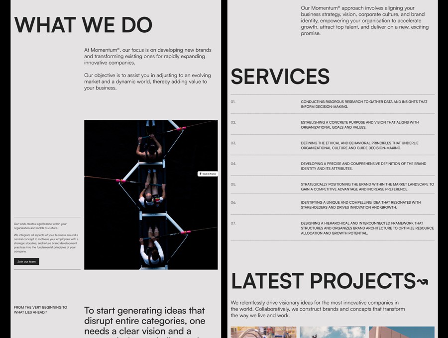 时尚自适应作品集案例企业品牌服务网站WEB UI界面设计Framer模板素材 MOMENTUM – Agency Website Template for Framer , 第5张