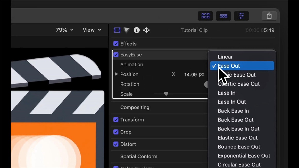 FCPX插件：关键帧自定义缓入缓出曲线运动抖动缩放旋转动作效果预设 EasyEase , 第3张