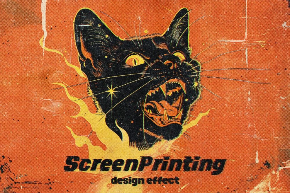 老式半色调复印打印印刷效果ps特效滤镜样机 Screen Printing Design Effect , 第1张