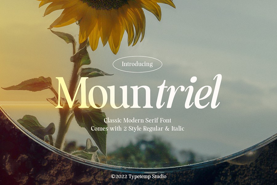 90年代复古永恒欧风杂志海报标题LOGO设计PSAI衬线英文字体素材 Mountriel — Classic Serif Font , 第1张