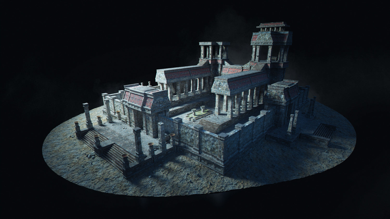 Blender失落古迹帝国寺庙古墓探险神秘遗迹场景元素3D模型 KitBash3D – Secrets of the Luminara , 第10张