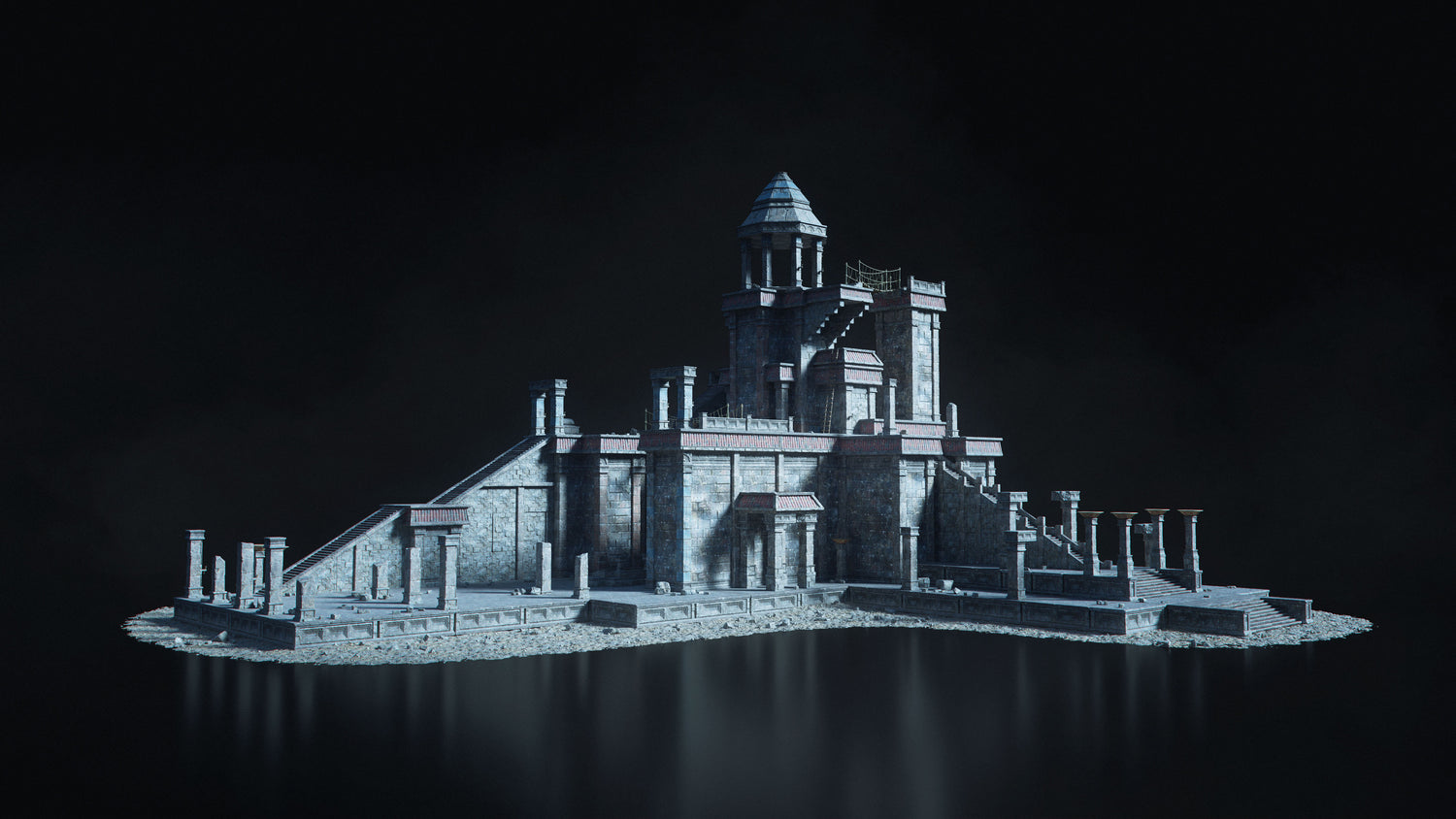 Blender失落古迹帝国寺庙古墓探险神秘遗迹场景元素3D模型 KitBash3D – Secrets of the Luminara , 第16张