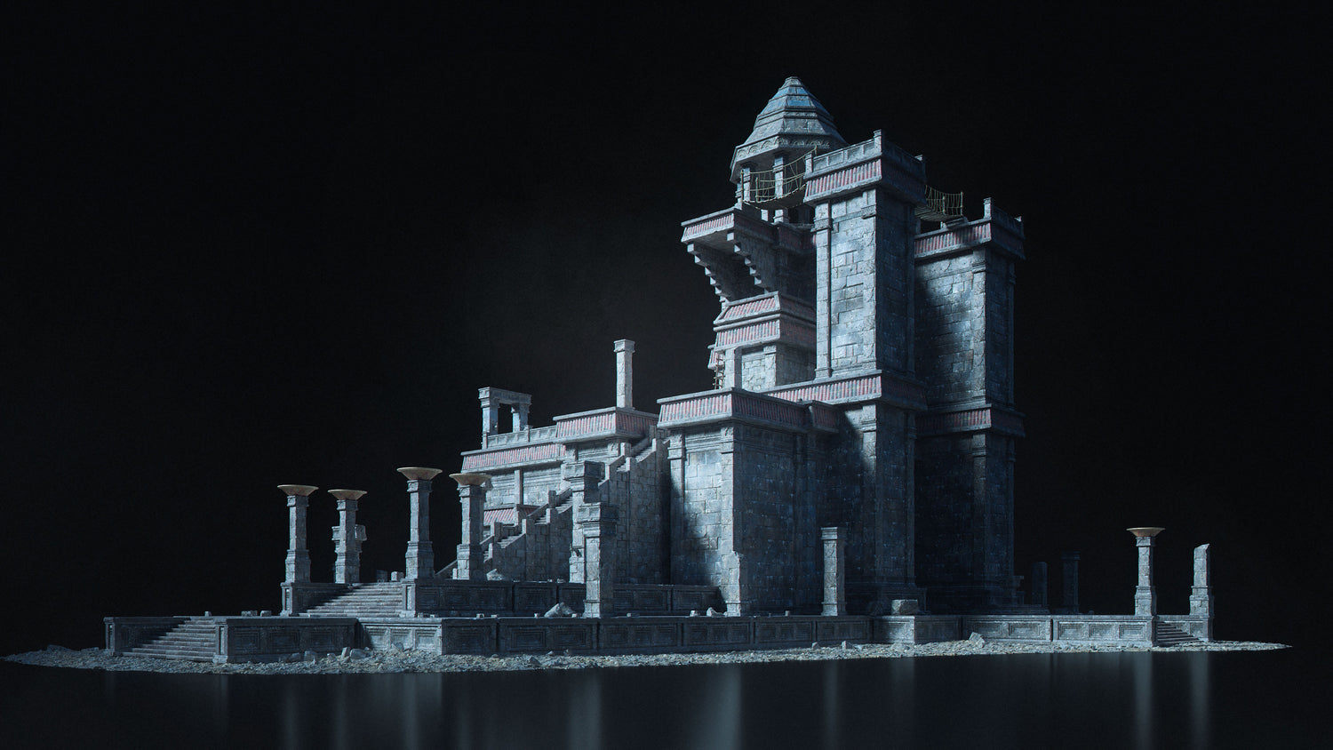 Blender失落古迹帝国寺庙古墓探险神秘遗迹场景元素3D模型 KitBash3D – Secrets of the Luminara , 第17张