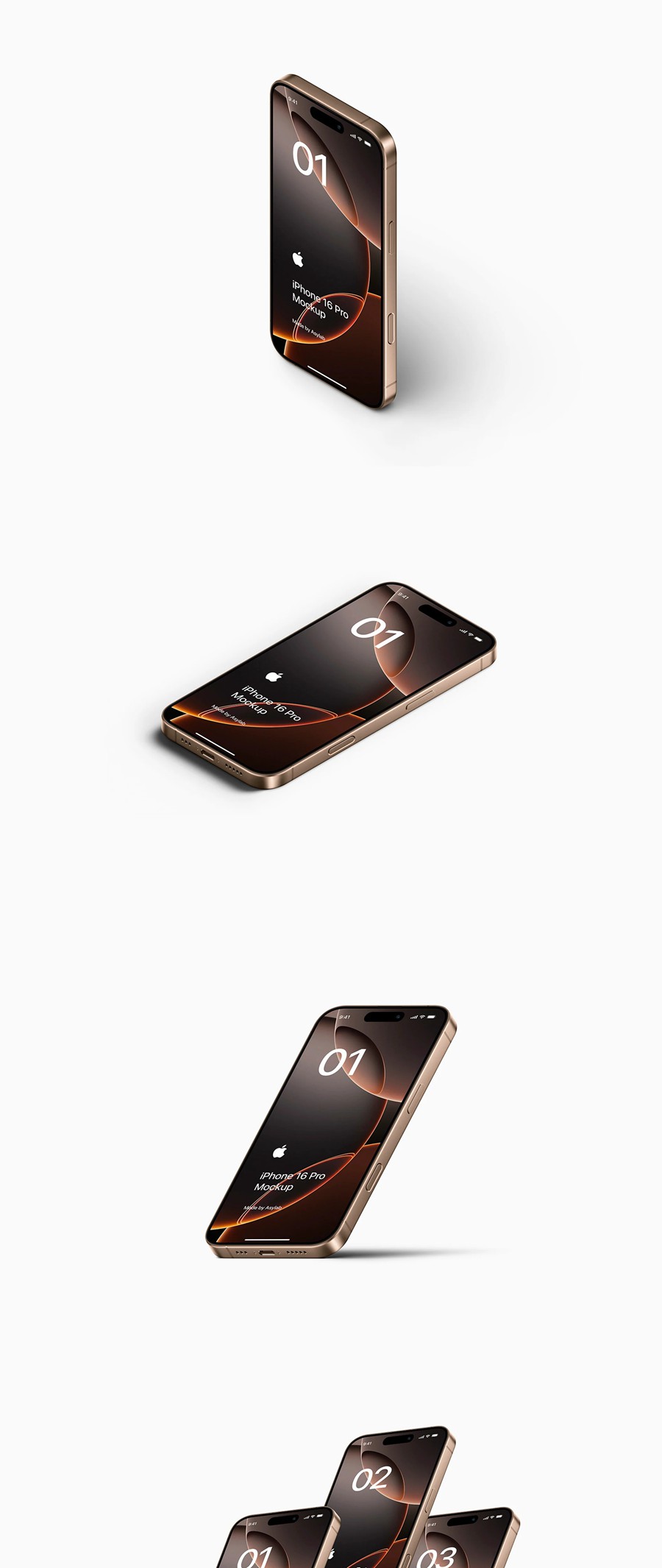 24款钛金属苹果iPhone 16 Pro手机UI广告设计展示贴图PSD样机MOCKUP模板 iPhone 16 Pro – 24 Mockups Scenes , 第11张